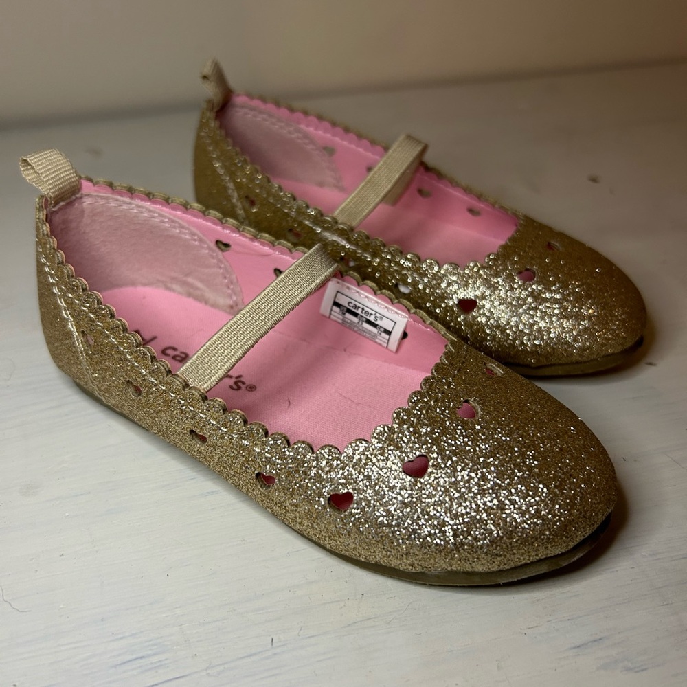 Carter's Gold Glitter Kids Ballet Flats